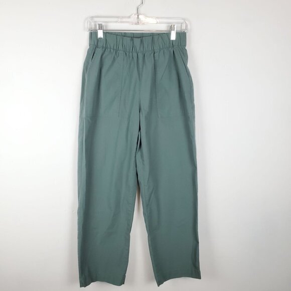 GAP High Rise Pull On Tec Pants Womens XS Olive Green Pockets Elastic Waist - Picture 12 of 13